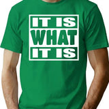 It Is What It Is - Man Woman Funny Gift T-Shirt T-Shirt for Men & Women, T-Shirts Graphic Tee - Green