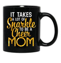 It Takes A Lot Of Sparkle To Be A Cheer Mom Black Coffee Mug - Black