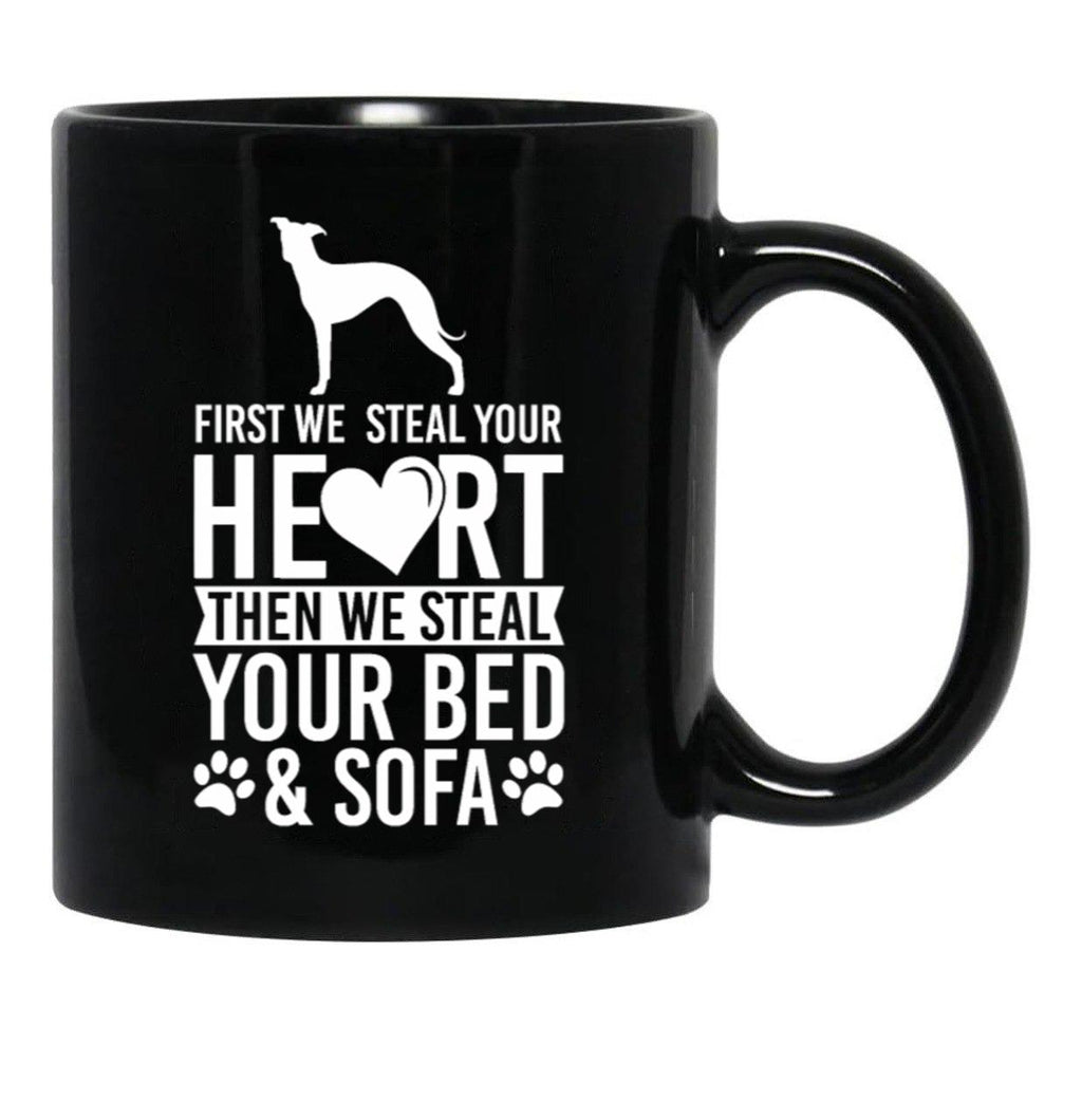 Italian Greyhound Dog Stole Heart Black Coffee Mug - Black