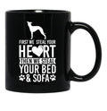 Italian Greyhound Dog Stole Heart Black Coffee Mug - Black
