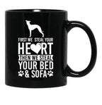 Italian Greyhound Dog Stole Heart Black Coffee Mug - Black