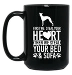 Italian Greyhound Dog Stole Heart Black Coffee Mug