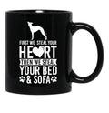 Italian Greyhound Stole Heart Bed  Black Coffee Mug - Black