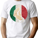 Italian Hand Gesture Sing Language Funny Italy Flag Vintage T-Shirt for Men & Women, T-Shirts Graphic Tee - White