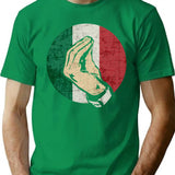 Italian Hand Gesture Sing Language Funny Italy Flag Vintage T-Shirt for Men & Women, T-Shirts Graphic Tee - Green