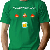 Its Dengerous To Go Without Beer T-Shirt for Men & Women, T-Shirts Graphic Tee - Green