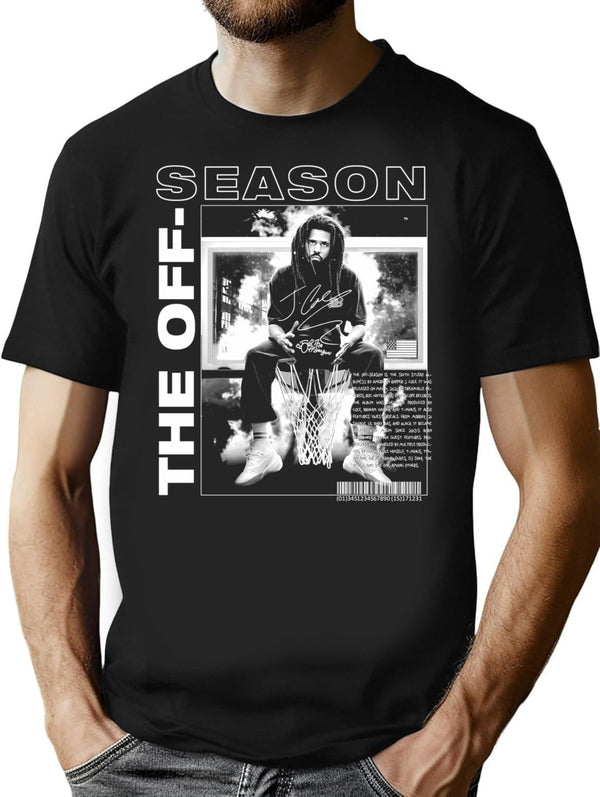 J Cole Rapper Vintage Rap Music T-Shirt for Men & Women, T-Shirts Graphic Tee - Black
