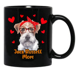 Jack Rusell Mom Valentines Day Dog Mom Mother Day Black Coffee Mug - Black
