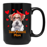 Jack Rusell Mom Valentines Day Dog Mom Mother Day Black Coffee Mug - Black