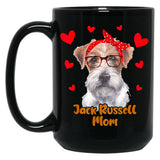 Jack Rusell Mom Valentines Day Dog Mom Mother Day Black Coffee Mug