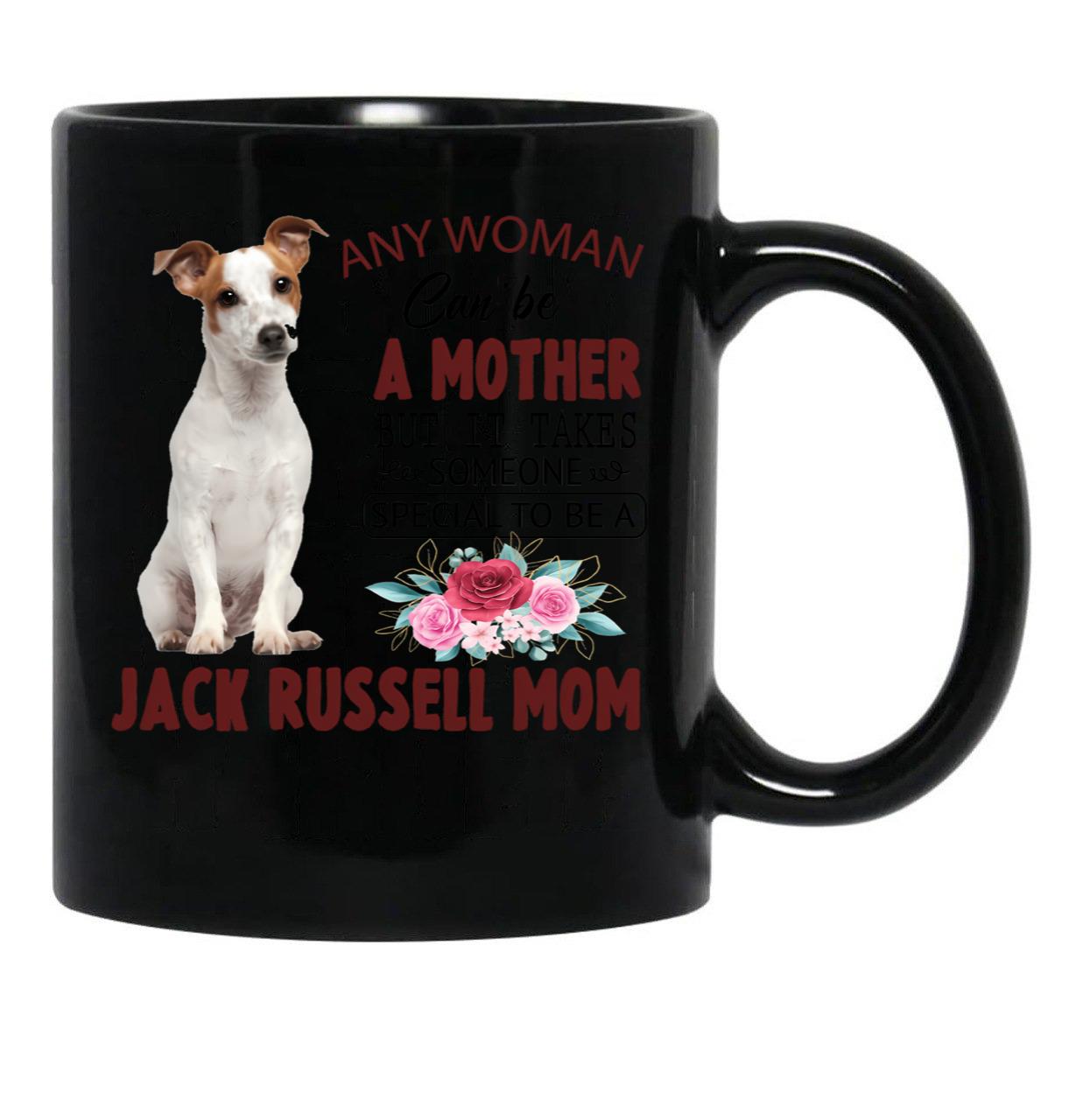 Jack Russell Mom Black Coffee Mug - Black