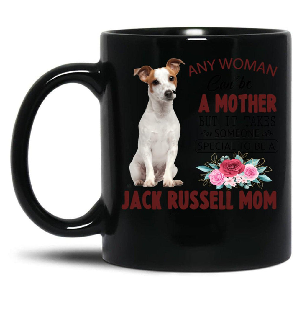 Jack Russell Mom Black Coffee Mug