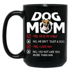Jack Russell Terrier Dog Mom Black Coffee Mug