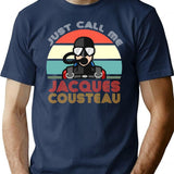 Jacques Cousteau Scuba Diving Legend Funny Quotes Classic 2 T-Shirt for Men & Women, T-Shirts Graphic Tee - Navy