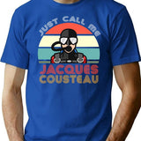 Jacques Cousteau Scuba Diving Legend Funny Quotes Classic 2 T-Shirt for Men & Women, T-Shirts Graphic Tee - Blue