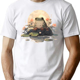 Japanese Frog Vintage T-Shirt for Men & Women, T-Shirts Graphic Tee - White