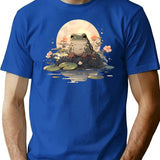 Japanese Frog Vintage T-Shirt for Men & Women, T-Shirts Graphic Tee - Blue