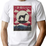 Japanese Whippet Kawaii T-Shirt for Men & Women, T-Shirts Graphic Tee - White