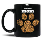 Japenese Spitz Mom Cute Leopard Print Dog Paw For Dog Moms Fur Mamas Petpuppy Lovers Black Coffee Mug