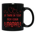 Je T'Aime Maman Joli Cadeau Fte Des Mres Pour Les Mamans Black Coffee Mug - Black