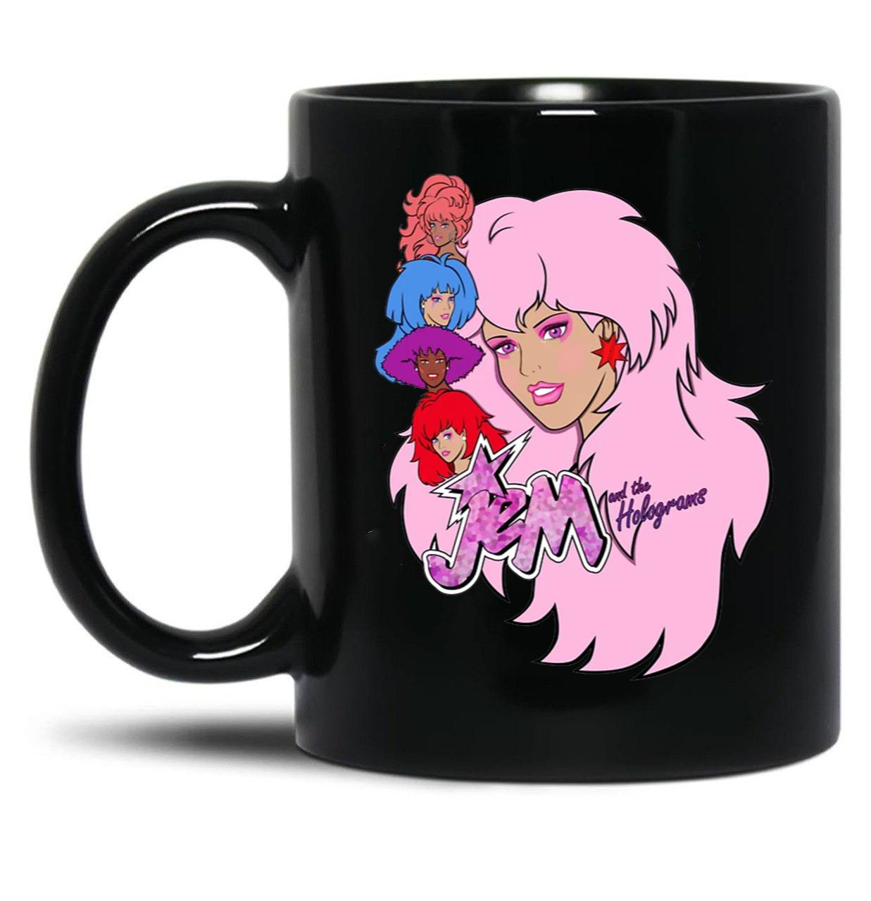 Jem and The Holograms Classic Black Coffee Mug, Gift Coffee Mug
