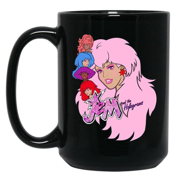 Jem and The Holograms Classic Black Coffee Mug, Gift Coffee Mug - Black