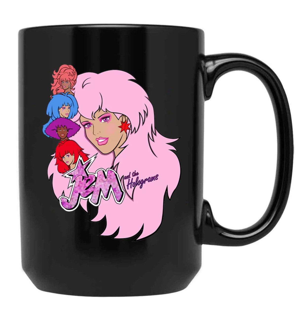 Jem and The Holograms Classic Black Coffee Mug, Gift Coffee Mug