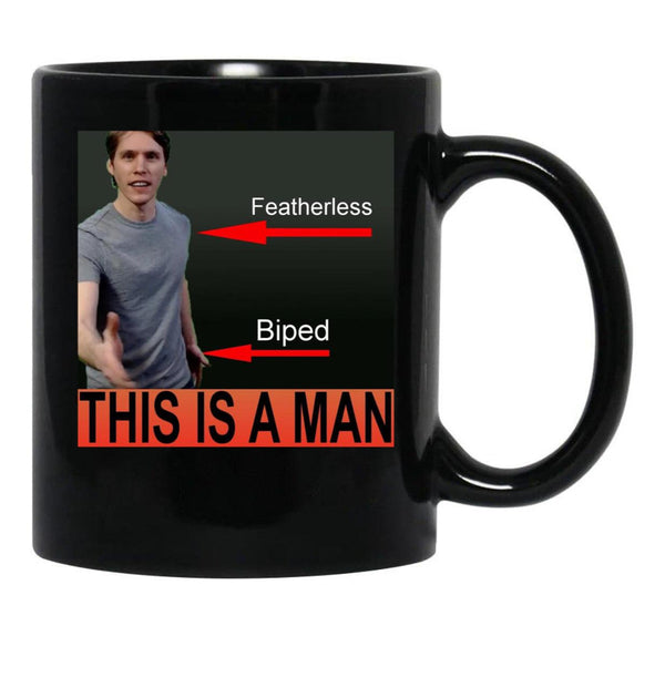 Jerma985 is A Man Black Coffee Mug, Gift Coffee Mug - Black