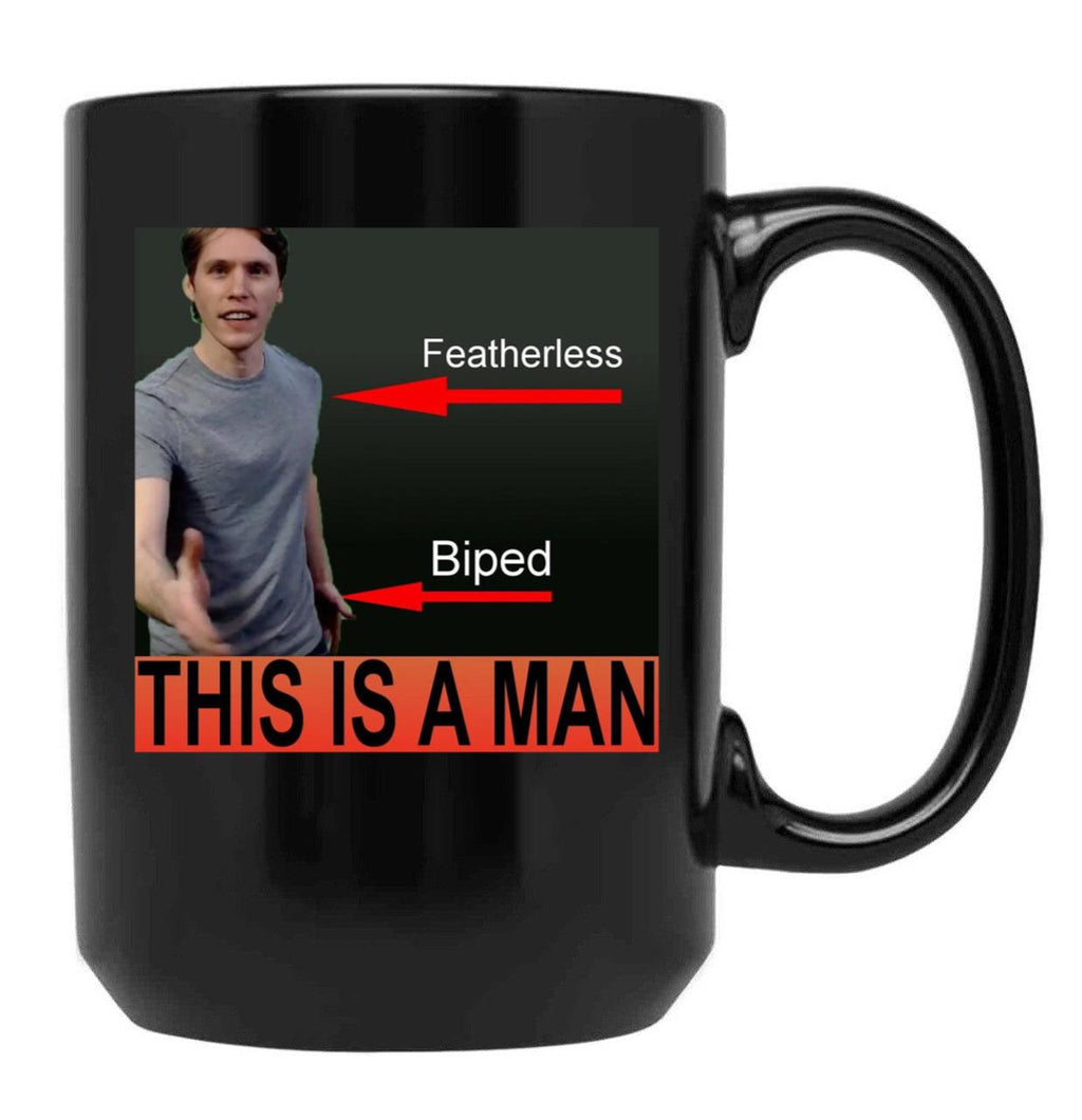 Jerma985 is A Man Black Coffee Mug, Gift Coffee Mug