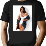 Jessica Alba Sexy Premium Heavyweight Cotton T-Shirt - Black