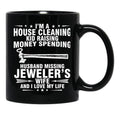 Jeweler Wife And I Love My Life Black Coffee Mug - Black