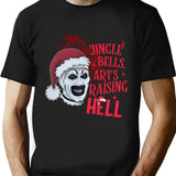 Jingle Bells Arts Raising Hell Terrifier T-Shirt for Men & Women, T-Shirts Graphic Tee - Black
