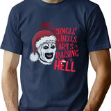 Jingle Bells Arts Raising Hell Terrifier T-Shirt for Men & Women, T-Shirts Graphic Tee - Navy