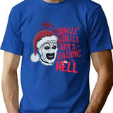 Jingle Bells Arts Raising Hell Terrifier T-Shirt for Men & Women, T-Shirts Graphic Tee - Blue