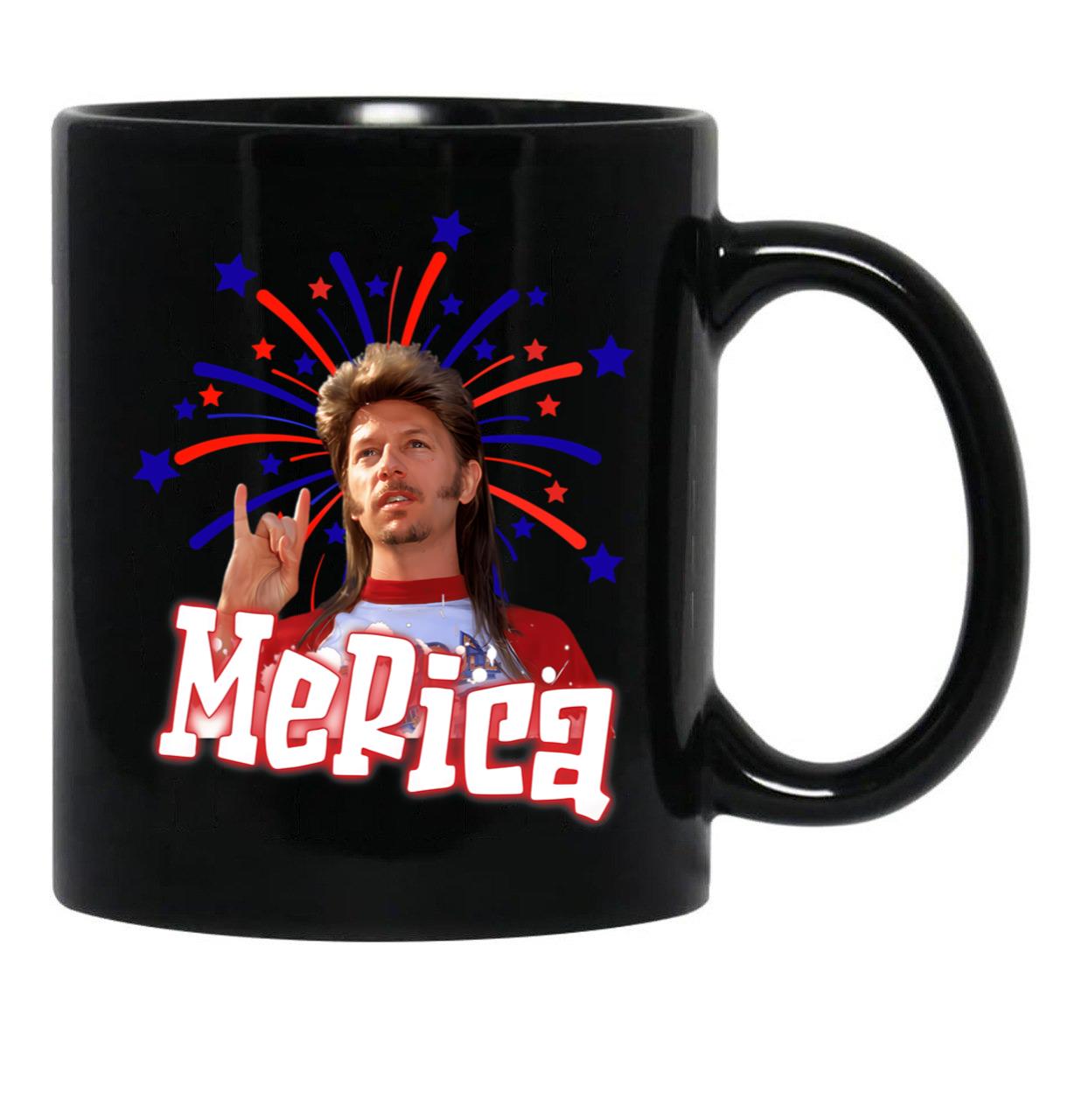 Joe Dirt Joe Dirt Merica Joe Dirt Bleach Fourth Of July 4Th Of July (3) Black Coffee Mug - Black