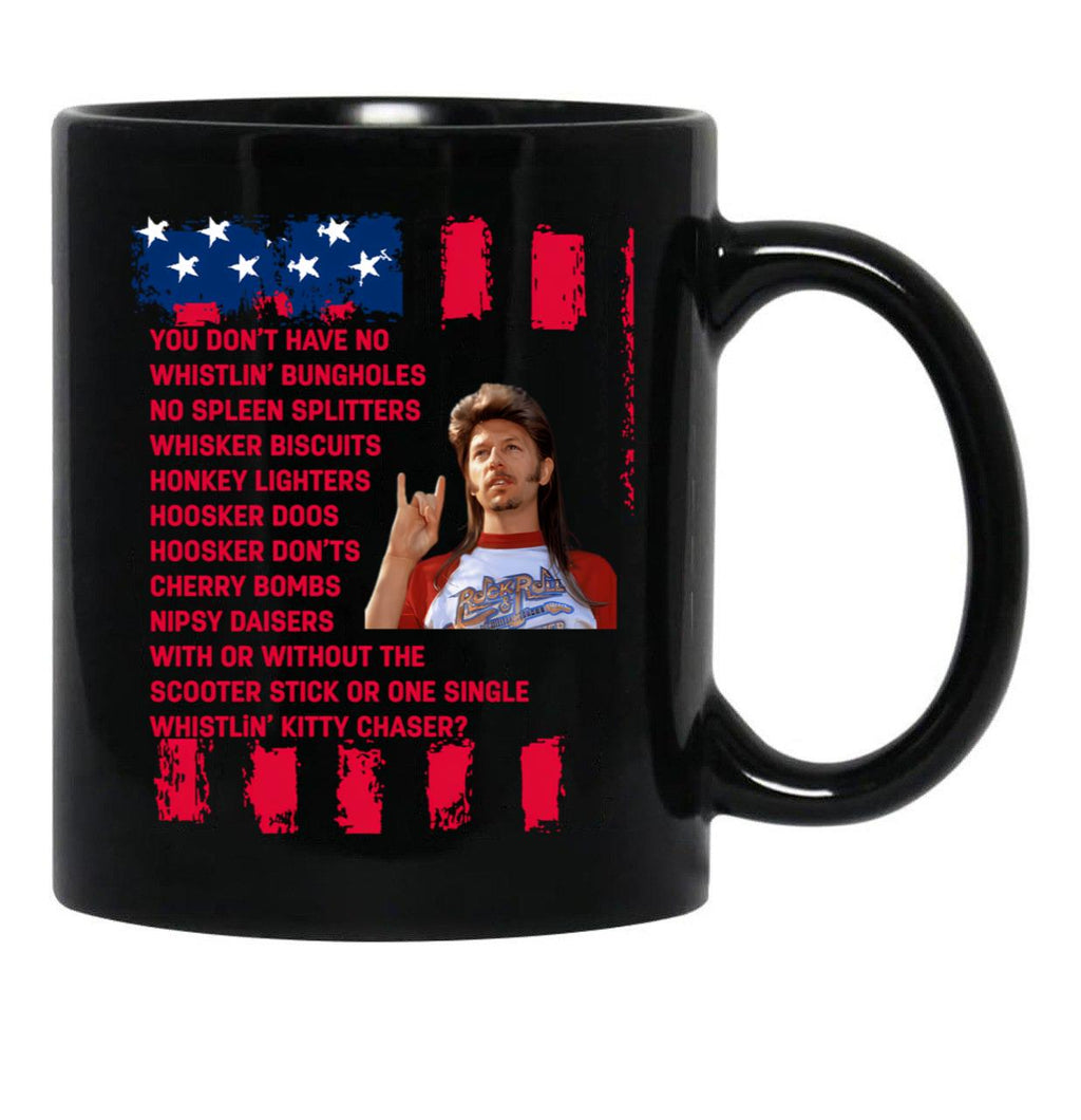 Joe Dirt Joe Dirt Merica Joe Dirt Bleach Fourth Of July 4Th Of July Black Coffee Mug - Black