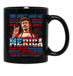 Joe Dirt Merica 4Th Of July Black Coffee Mug - Black