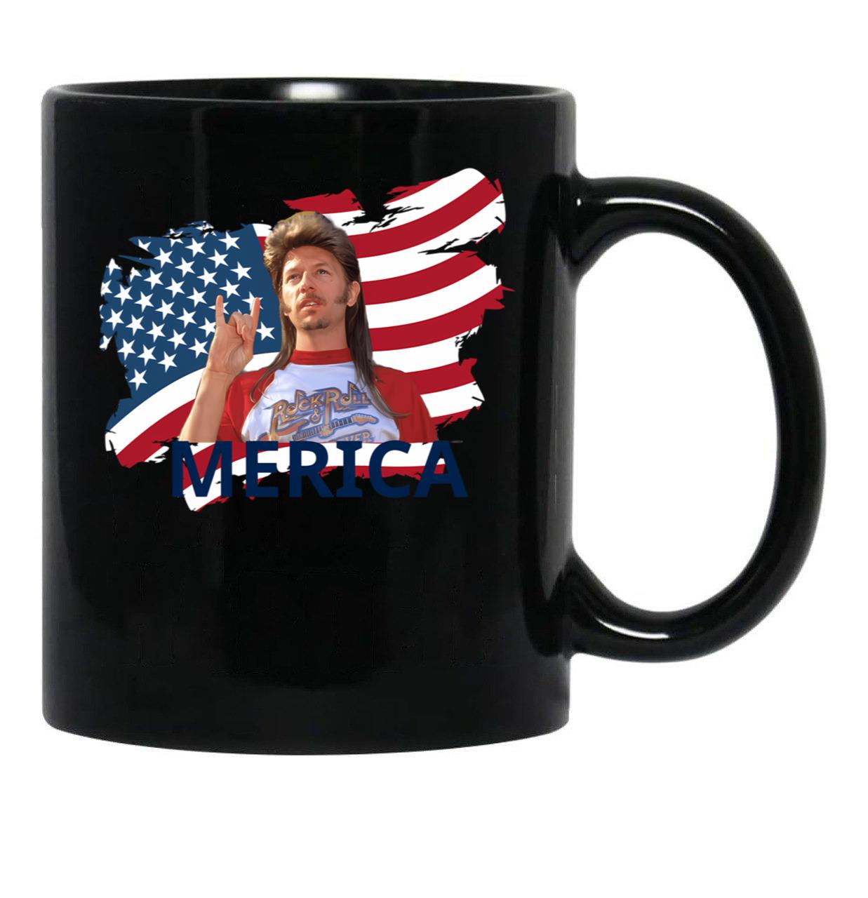 Joe Dirt Merica TMugs Funny Black Coffee Mug - Black