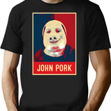 John Pork Vintage Retro T-Shirt for Men & Women, T-Shirts Graphic Tee - Black