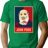 John Pork Vintage Retro T-Shirt for Men & Women, T-Shirts Graphic Tee - Green