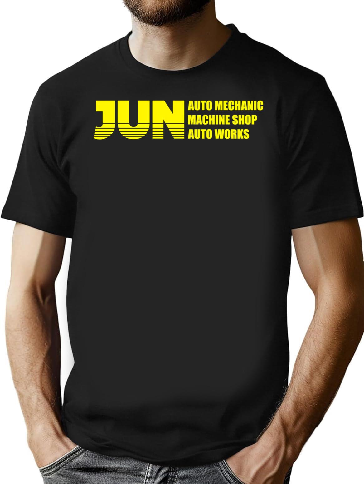 Jun Autoworks Vintage 90S T-Shirt for Men & Women, T-Shirts Graphic Tee - Black