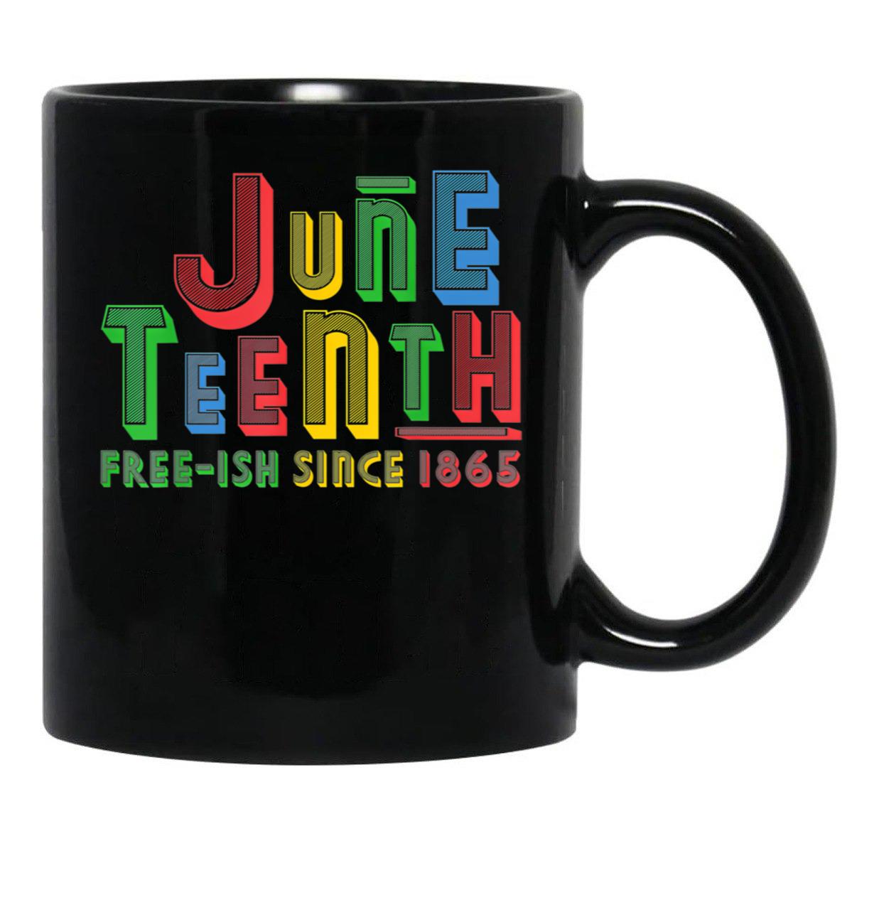 June Nth Celebration Free Ish Since 1865 Retro Black Coffee Mug - Black