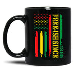 June Nth Flag Free Ish Since 1865 Black African American Black Coffee Mug