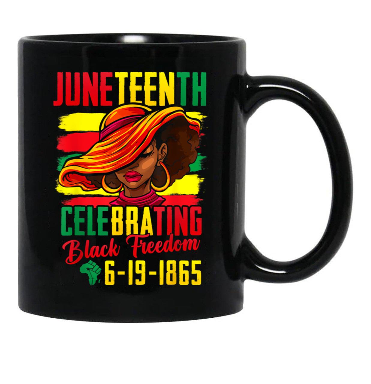 Junenth Celebrating Black Freedom 1865 African American Black Coffee Mug - Black