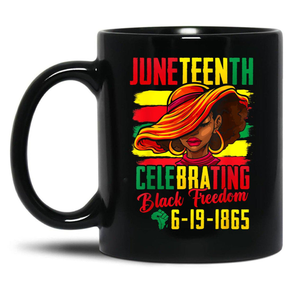 Junenth Celebrating Black Freedom 1865 African American Black Coffee Mug