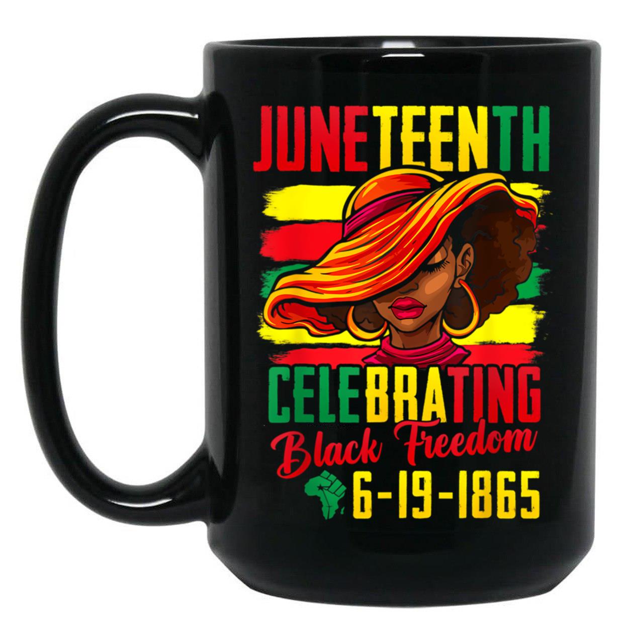 Junenth Celebrating Black Freedom 1865 African American Black Coffee Mug