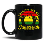 Junenth Emancipation Day Vintage Cool Melanin Black Pride Black Coffee Mug
