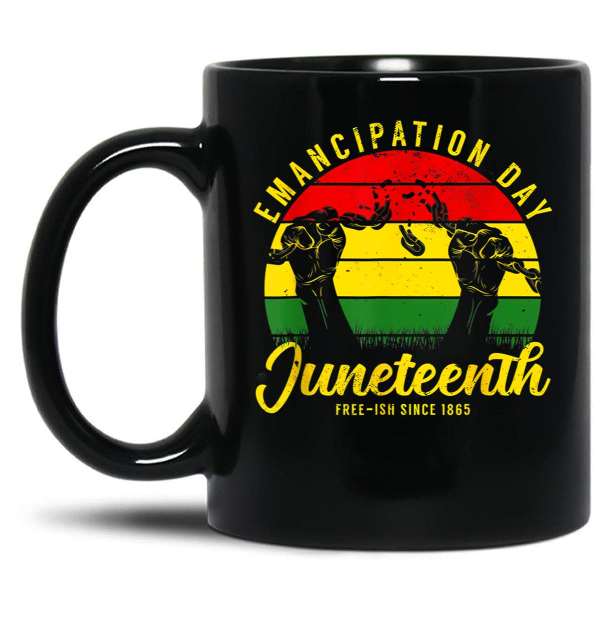 Junenth Emancipation Day Vintage Cool Melanin Black Pride Black Coffee Mug
