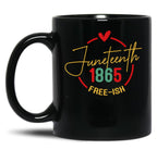 Juneteenth 1865 Free-Ish Celebration Black Coffee Mug