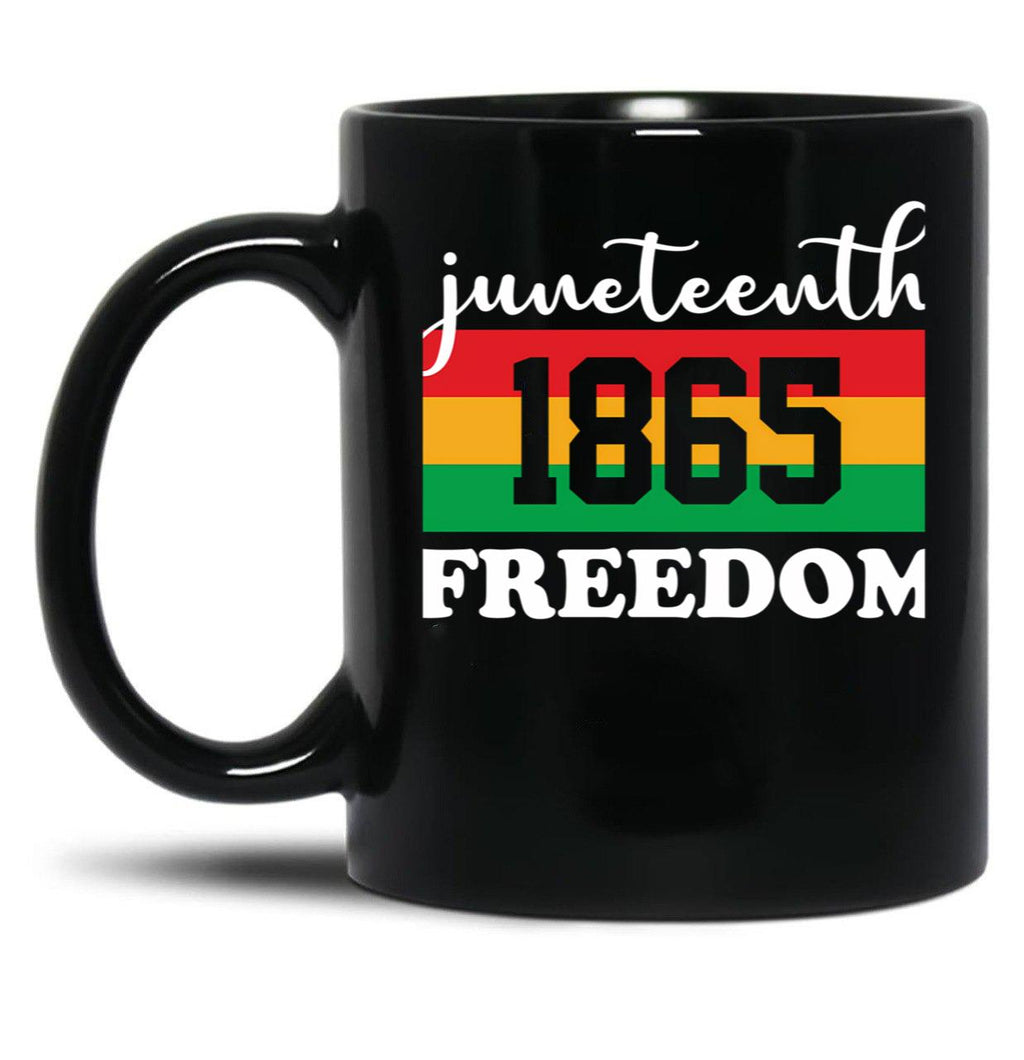 Juneteenth 1865 Freedom Black Coffee Mug